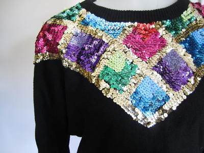 Sequin Collar Sweater 