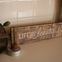  Life Is Beautiful Hand Painted Pallet Sign - Thumbnail 1