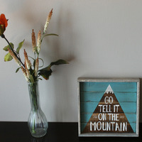  Go Tell It On The Mountain Hand Painted Wood Sign - Thumbnail 1