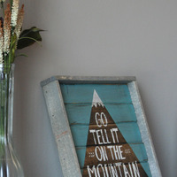  Go Tell It On The Mountain Hand Painted Wood Sign - Thumbnail 2