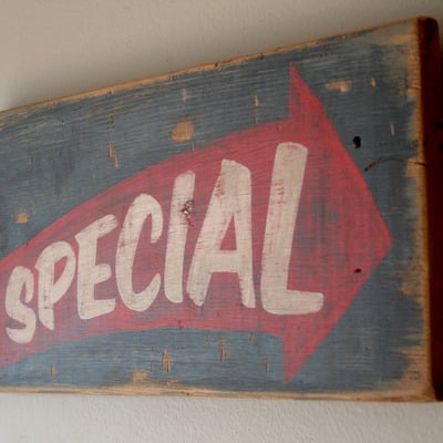  special advertisement hand painted reclaimed wood sign