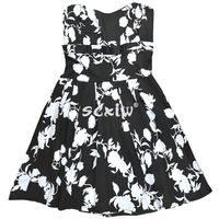  Strapless Flower Mini Dress - Thumbnail 2