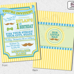Little man, mustache: birthday invitation - Thumbnail 4