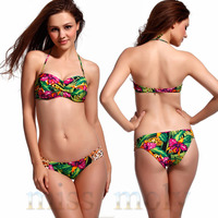 Sexy  Padded Push Up Swimwear Bikini Bandeau Strap Swimsuit(5 colors) - Thumbnail 2