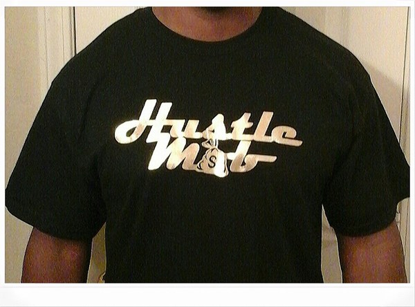 Hustle Mob Gold Foil Distressed Tee