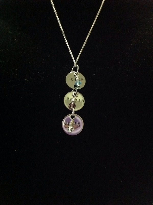 3 disk family necklace