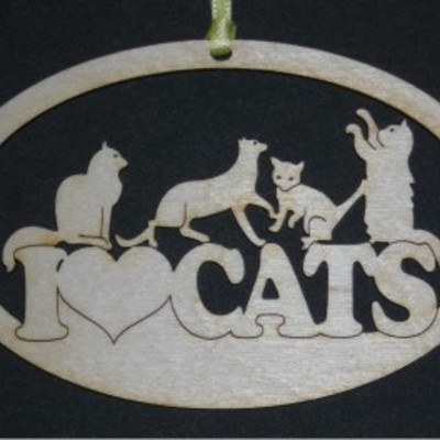 I love cats - wood ornament - Thumbnail 4