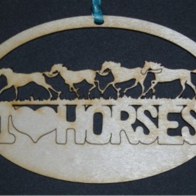 I love horses - wood ornament - Thumbnail 3