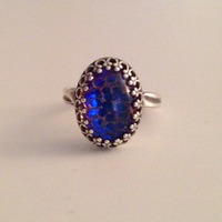 "Snake skin" Mosaic Opal Ring - Thumbnail 1