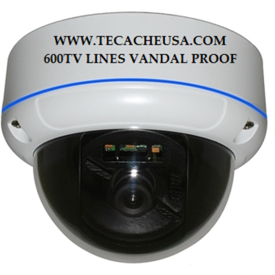 Vandalproof ir dome camera - color 1/3" sharp 600tvl