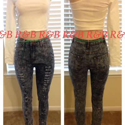 Distressed ripped high waist  
