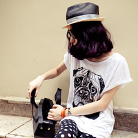 Retro Polka Dots Design Black Leggings - Thumbnail 3