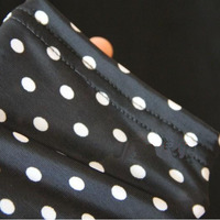 Retro Polka Dots Design Black Leggings - Thumbnail 4