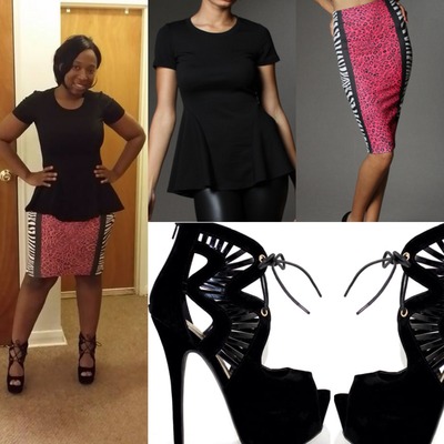 Leopard/zebra mix pencil skirt