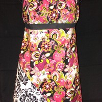 YR Emmeline Apron - Reversible Damask Party - Thumbnail 3