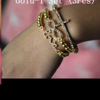 world pop arm candy crystal bracelet 3pcs - Thumbnail 1