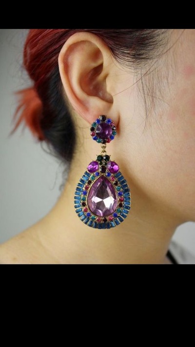 Big blue gem sexy drop earrings