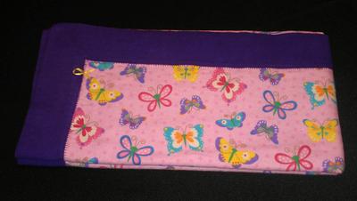 Receiving Blanket - Pink Butterflies on Purple