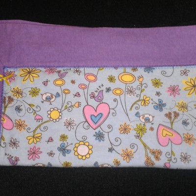 Receiving blanket - bird garden on purple