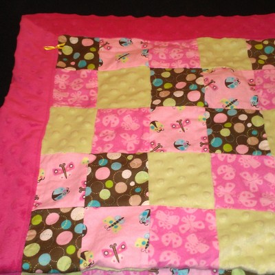 Minky girl patchwork quilt