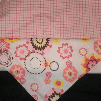 Receiving blanket - mod floral on plaid