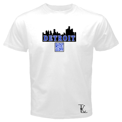 "welcome to detroit" qr code t-shirt