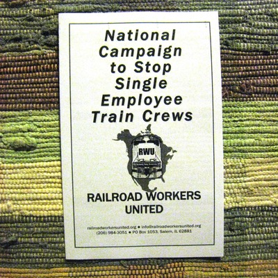 Flyer (25 copies): "national campaign to stop single employee train crews" - Thumbnail 3