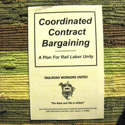 Flyer (25 copies): "coordinated bargaining: a plan for rail labor unity"