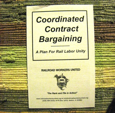 FLYER (25 copies): "Coordinated Bargaining: A Plan for Rail Labor Unity"