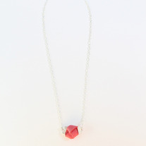 Raspberry Knot Necklace