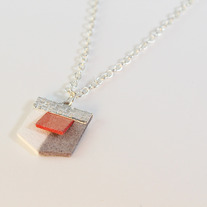 Coral, Gray & White Pendant 