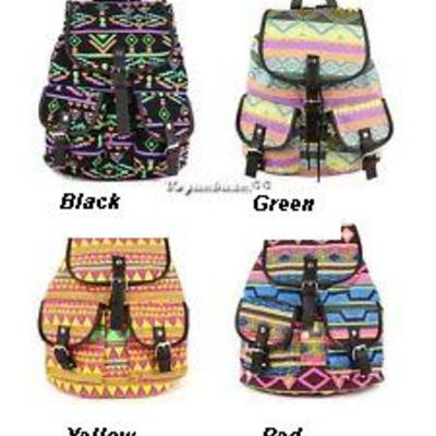 New fashion vintage floral casual canvas sports  backpack owl