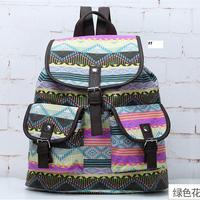 New Fashion Vintage Floral Casual Canvas Sports  Backpack Owl - Thumbnail 1