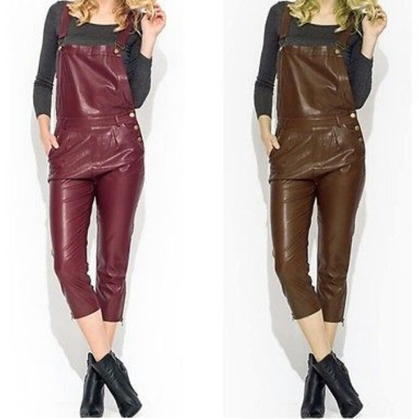 Faux Leather Overall