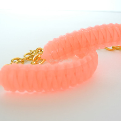 Mini cobra knot bangle - glow in the dark orange