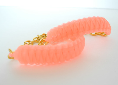 Mini cobra knot bangle - glow in the dark orange