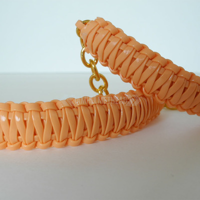 Mini cobra knot bangle - peach