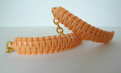 Mini cobra knot bangle - peach