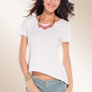 Casual Crew Neck Tee - White