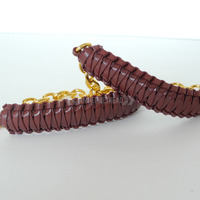 Mini Cobra Knot Bangle - Merlot - Thumbnail 2