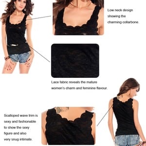 Exquisite Lace Tank Top - Hot Pink - Thumbnail 3