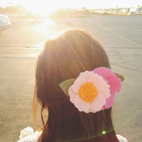 Felt Wild Flower Barrette - Pink - Thumbnail 1