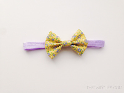 Yellow & Purple Floral Bow - Headband