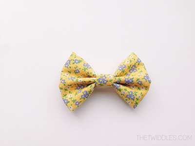 Yellow & Purple Floral Bow - Barrette