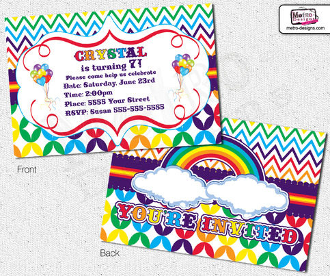 Rainbow Party - Invitation