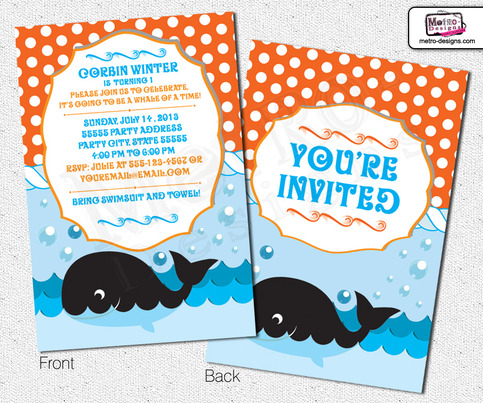 Whale Invitations, First Birthday Invitations, Ocean Invitation, Whale Invitation, Birthday Invitation, Invitations, Invitation, 1st birthay