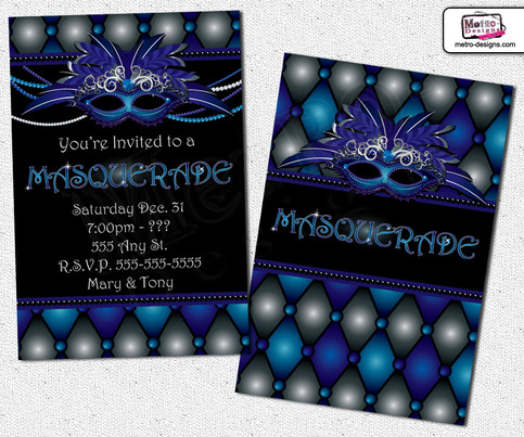 Masquerade Invitations, Masquerade Invitation, Sweet 16 Invitation, Sweet Sixteen Invitation, Adult Invitation, Masquerade Party Invitations