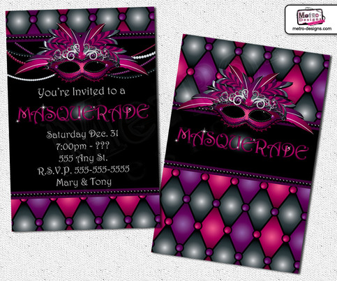 Masquerade Invitations, Masquerade Invitation, Sweet 16 Invitation, Sweet Sixteen Invitation, Adult Invitation, Masquerade Party Invitations