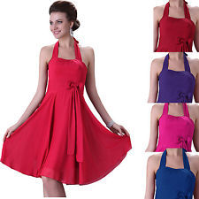 Halter prom lady bridesmaid short dress