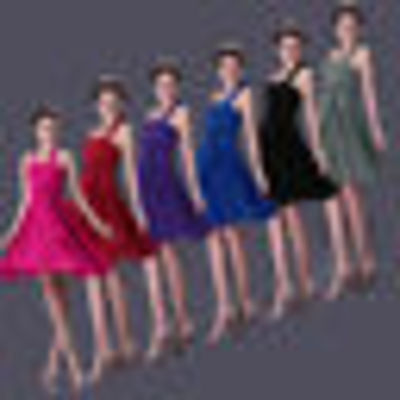 Halter prom lady bridesmaid short dress